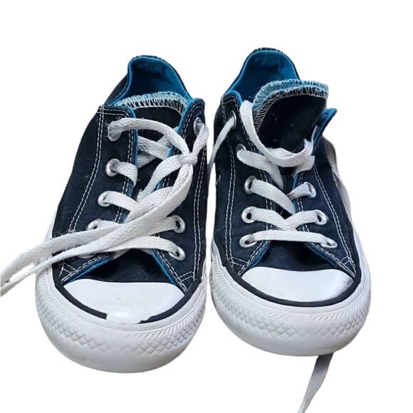 Converse Black & Aqua Blue Sneakers - Picture 2 of 4